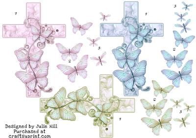 Butterflies on a Cross Toppers