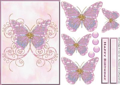 Butterfly Pyramid Card Front or Topper