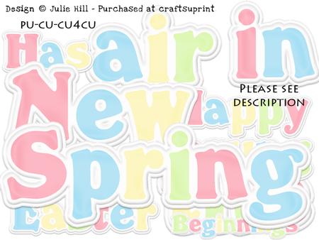 Spring and Easter Puffy Pastel Wording