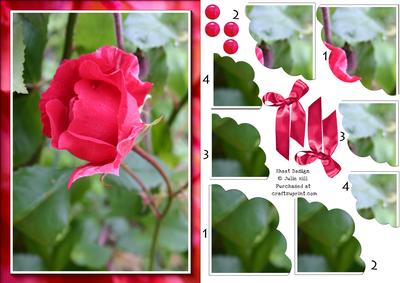 Single Rose Scalloped Corner Pyramid Sheet