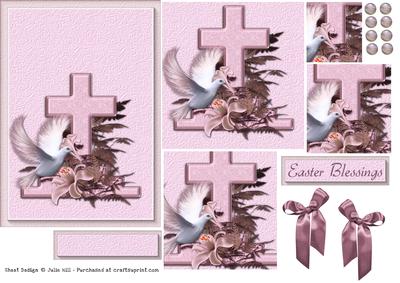Easter Blessing Dove and Cross Pyramid Sheet