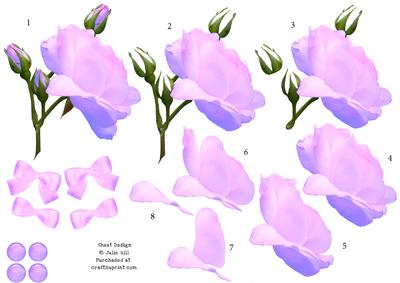 Pale Pink Rose 3D Decoupage Sheet