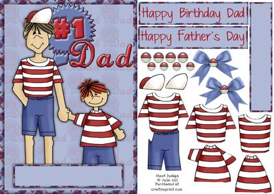 Number 1 Dad Decoupage Card Sheet