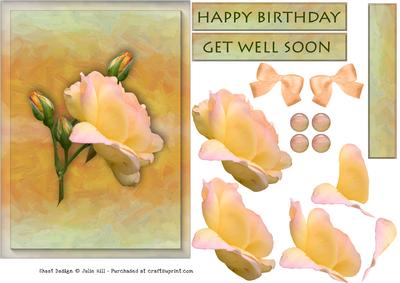 Peach Rose Decoupage Card Sheet