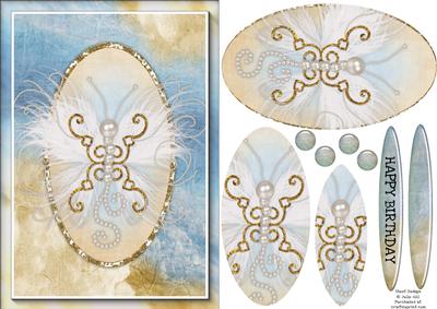 Feather and Pearl Butterfly Oval Pyramid Sheet
