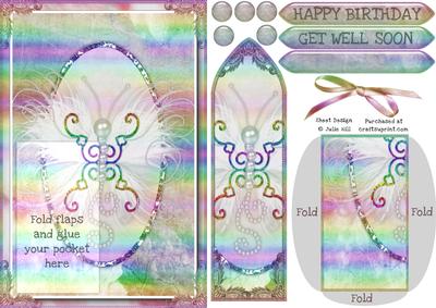 Feather Rainbow and Pearl Butterfly Keepsake Bookmark