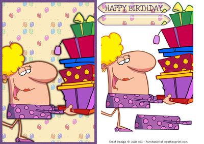 Happy Birthday Lady with Presents