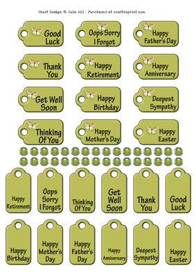 Sentiment Tags and Brads in Green