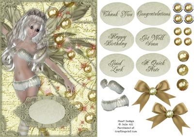 Fairy Fantasy Bubbles and Lace Card Sheet