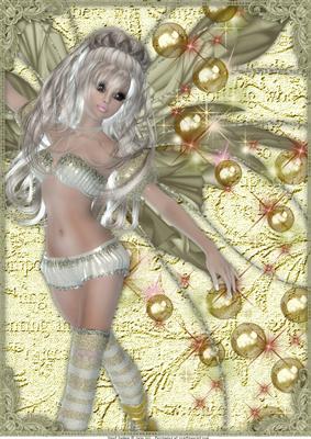 Fairy Fantasy Bubbles and Lace A4 Card Front