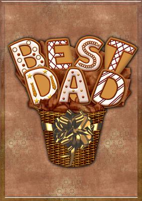 Best Dad Cookies Fathers Day Card A4 Topper