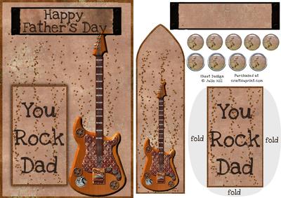 Fathers Day Bookmark Keepsake with Guitar