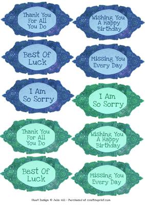 Lace Sentiments in Blue and Green