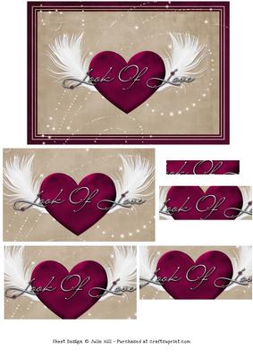 Look of Love Feather Heart Pyramid Sheet