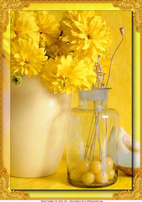 A4 Yellow Floral Card Front