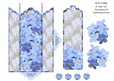 Forget Me Nots Bookmark and Pocket