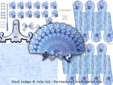 Forget-me-nots Lace Fan Keepsake Kit