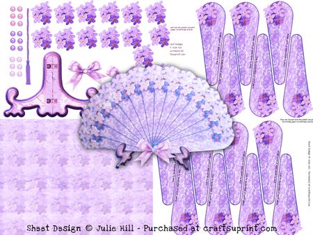 Purple Forget-me-nots Fan Keepsake Card Kit