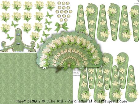 Good Luck Magnolia Butterfly Fan Keepsake Card Kit