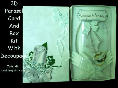 Green Wedding 3D Parasol Pillow Card Kit