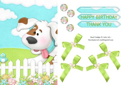 Bumble Berry Cottage Dog Birthday Card