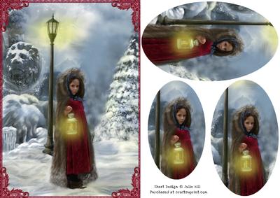 Victorian Winter Christmas Oval Pyramid