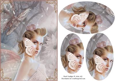 Butterfly Catcher Fairy Oval Pyramid Sheet