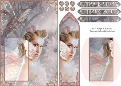 Butterfly Catcher Fairy Bookmark Keepsake Card Sheet