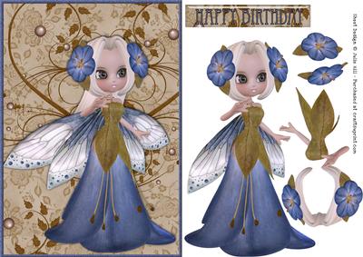 Butterfly Fairy Decoupage Birthday Card
