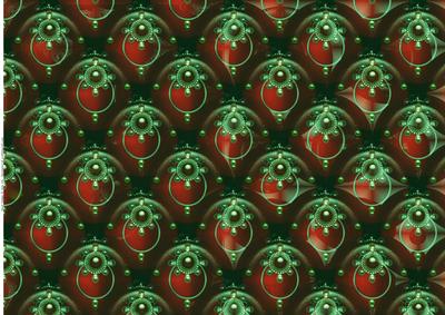 Christmas Red and Green Bauble Backing Paper