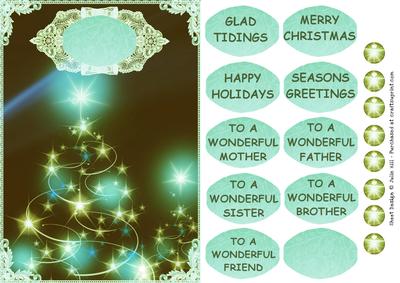 Christmas Tree Green and Lace Quick Card Sheet