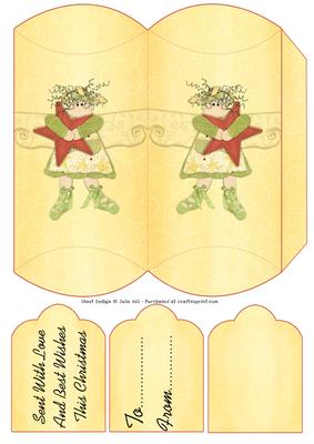 Crooked Halo Angel Yellow Pillow Box and Gift Tags