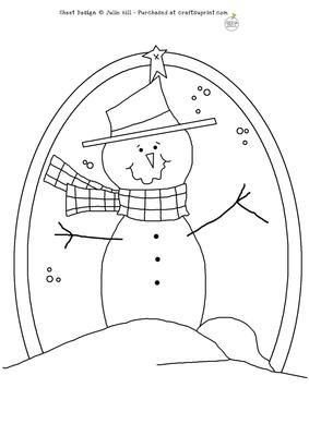Frosty the Snowman in a Frame Digi Stamp
