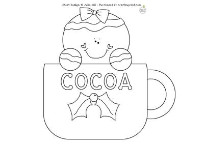 Ginger Cookie in Cocoa Cup Digi Stamp