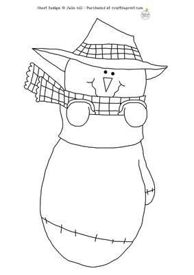 Snowman in a Mitten Digi Stamp