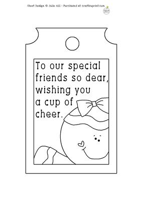 Ginger Cup of Cheer Tag Digi Stamp