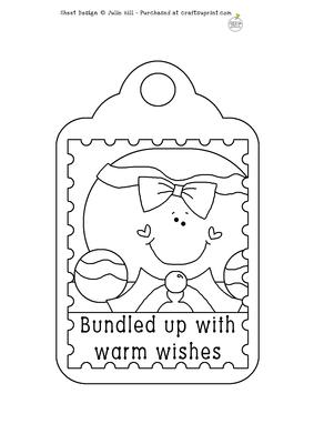 Ginger Bundled Up Tag Digi Stamp