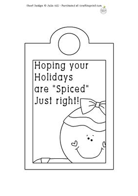 Ginger Spiced Just Right Tag Digi Stamp