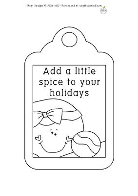 Ginger Add a Little Spice Tag Digi Stamp