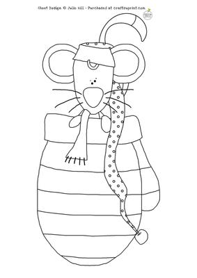 Christmouse in a Mitten Digi Stamp