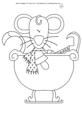 Merry Christmouse Tub Digi Stamp