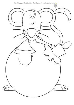 Christmouse and Bauble Digi Stamp