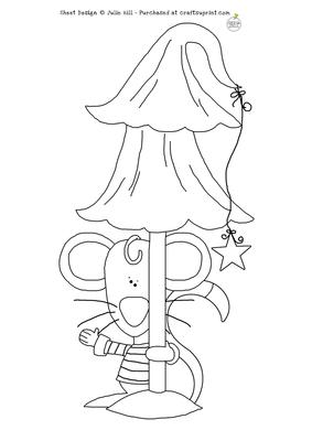 Christmouse and a Christmas Tree Digi Stamp
