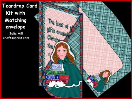 Victorian Lady Christmas Teardrop Card Kit