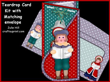 Christmas Carolers Teardrop Card Kit