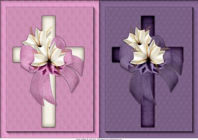 Pink and Purple Cross Card Fronts