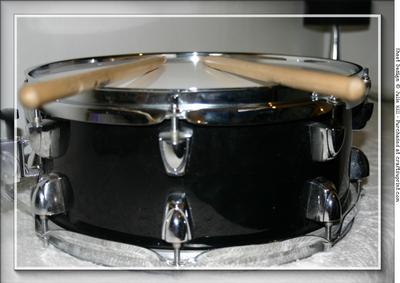 A4 Snare Drum and Drumsticks Card Front