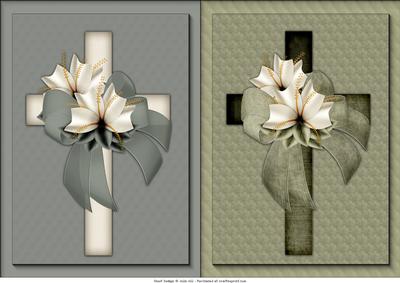 Green Cross Card Front Toppers