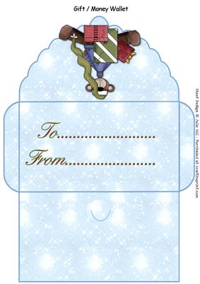 Teddy Presents Christmas Snow Money Gift Wallet