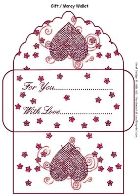 Deep Pink Heart Gift Money Wallet
